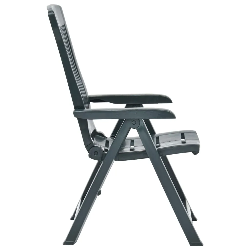 Outdoor Recliner Chairs 2 Pcs Reclining Chair with Armrest Plastic