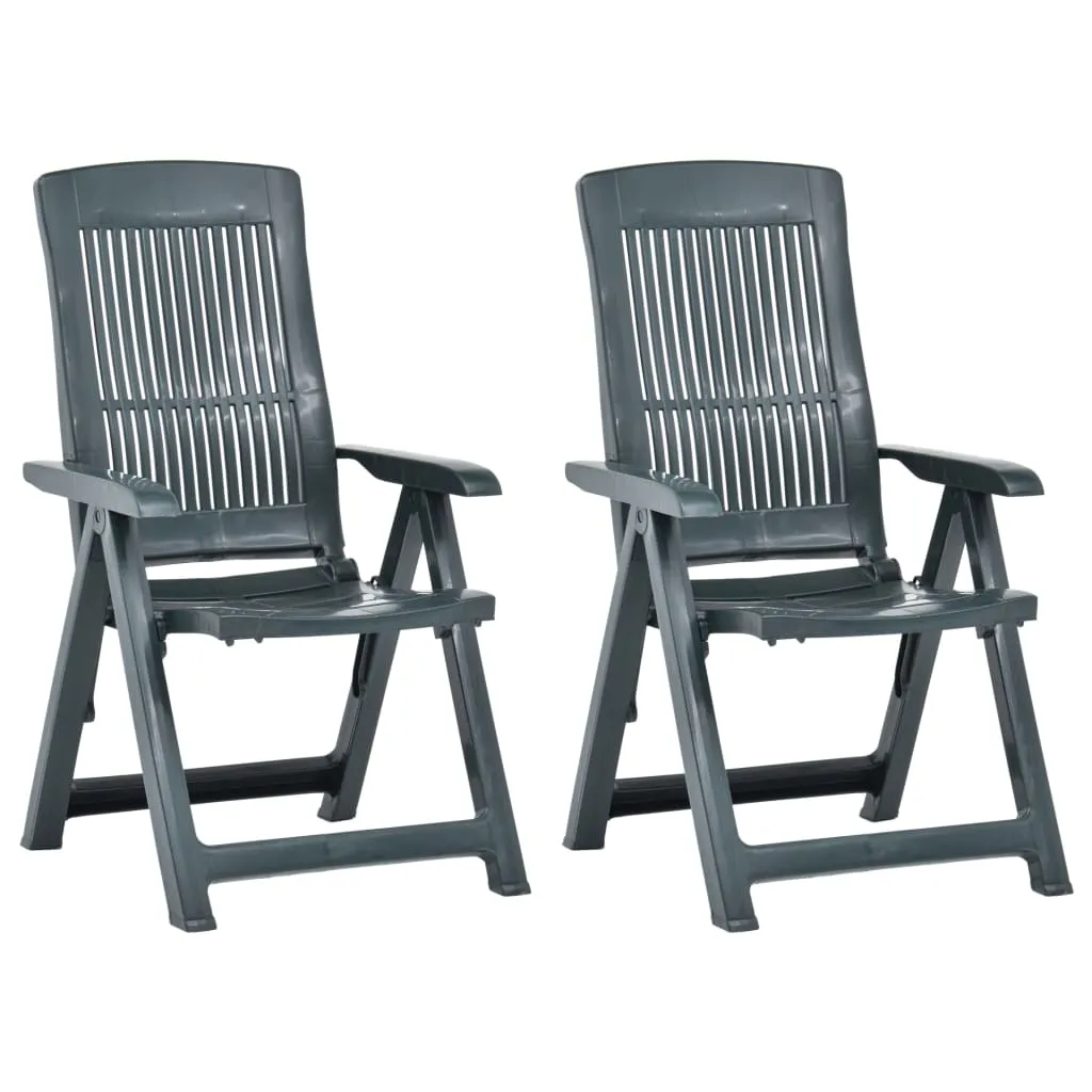 Outdoor Recliner Chairs 2 Pcs Reclining Chair with Armrest Plastic