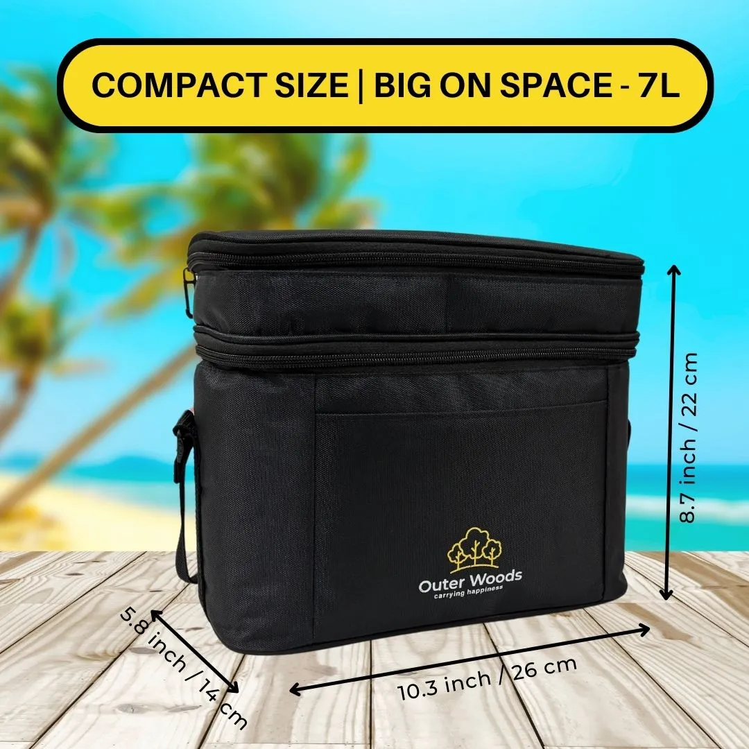 Outer Woods Insulated 6 Can Cooler Bag with Dual Insulated Compartments