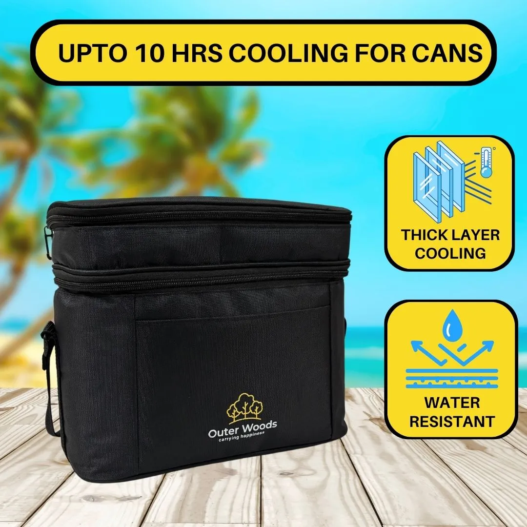 Outer Woods Insulated 6 Can Cooler Bag with Dual Insulated Compartments