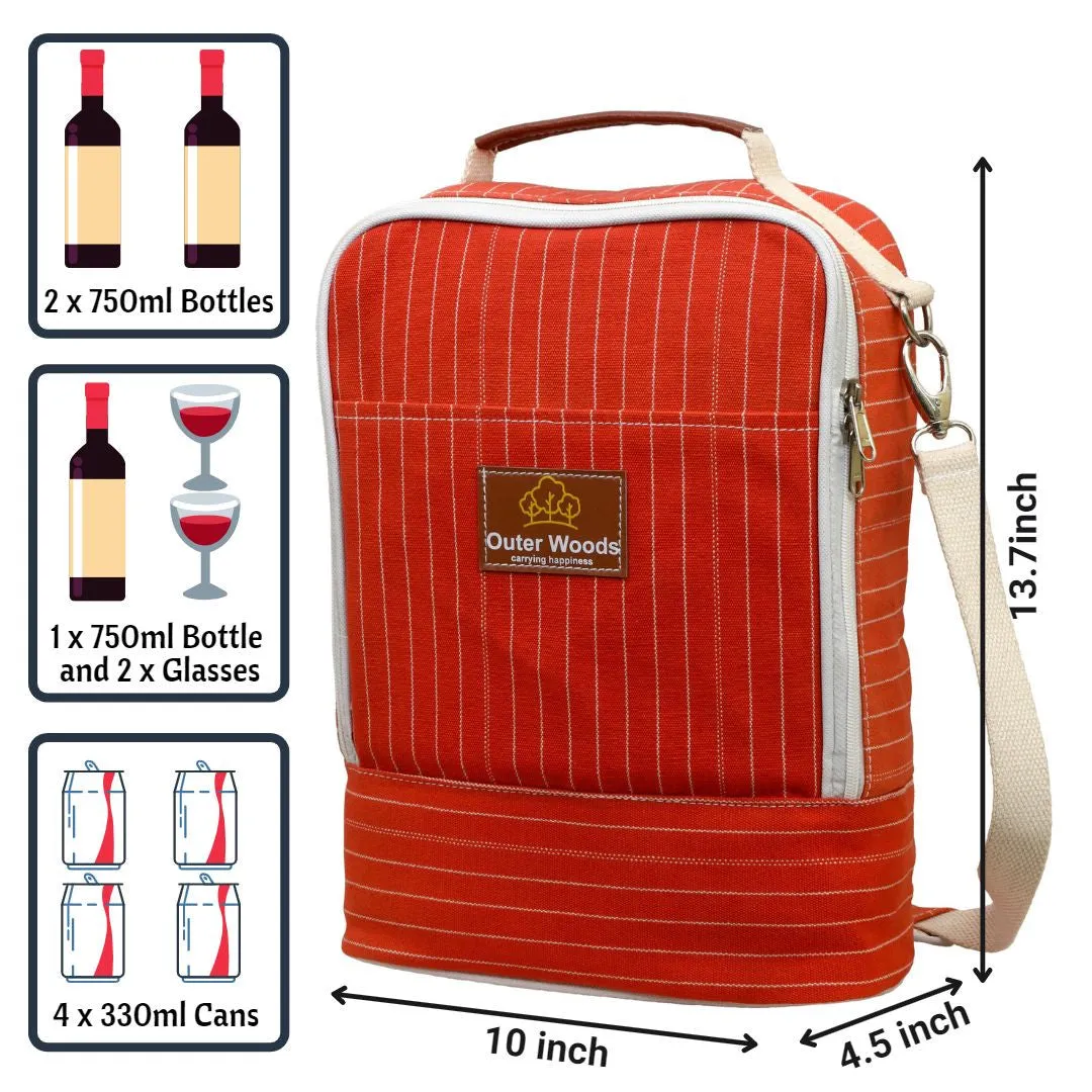 Outer Woods Premium Insulated 2 Bottle Cooler Bag