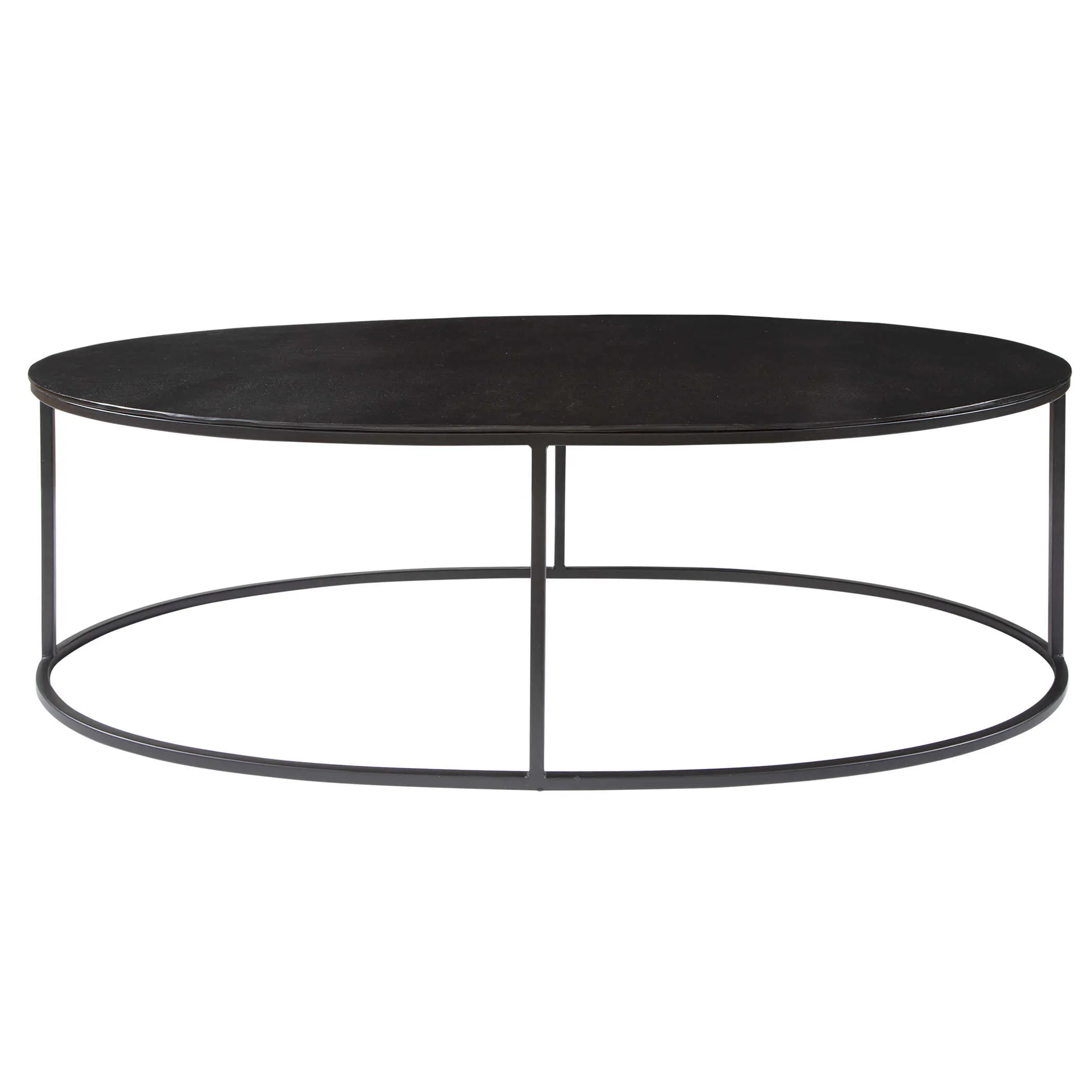 Oval iron coffee table