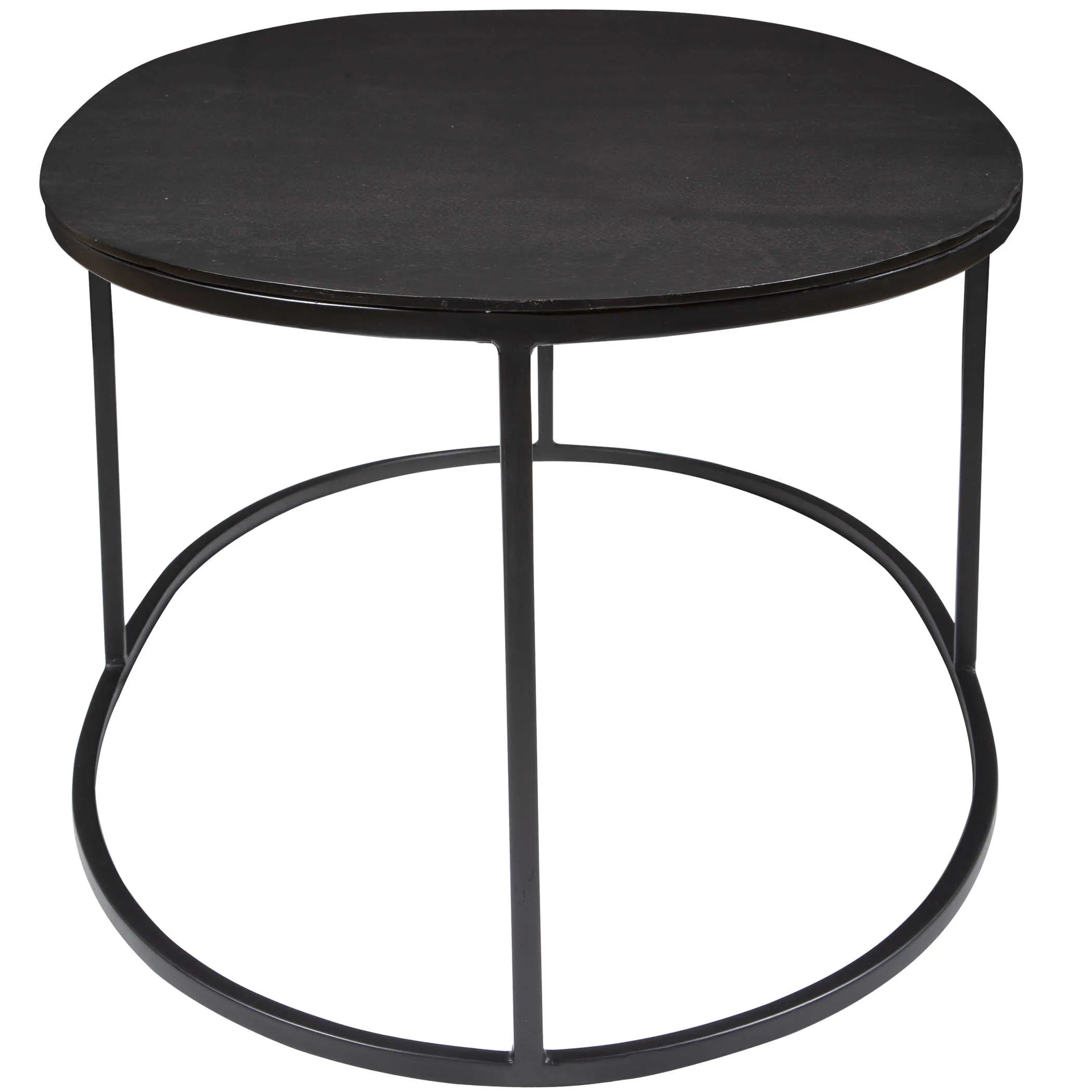 Oval iron coffee table