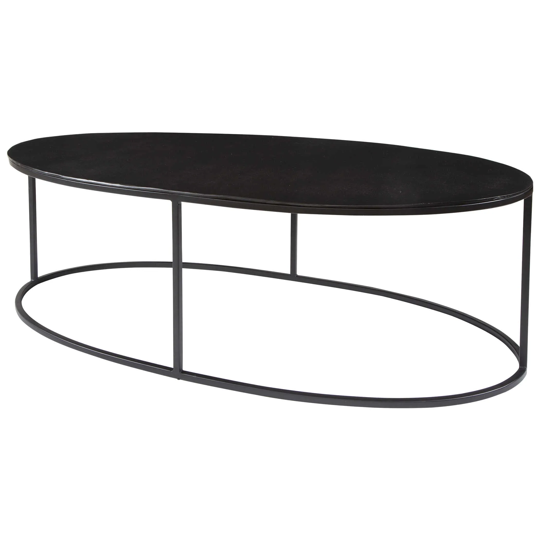 Oval iron coffee table