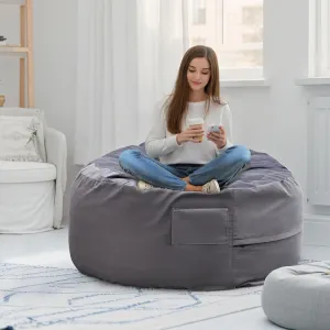 Oversized Bean Bag Chair for Adults and Kids, Removable Cover, Comfortable Play Chair for Living Room or Bedroom, Dark Grey