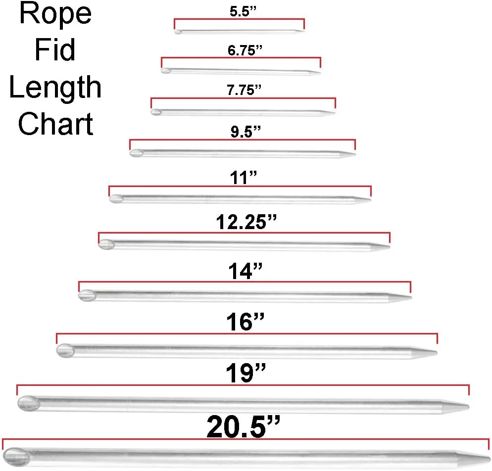 Pack of 1 - Rope FID Pusher – Choose from Sizes That Fit Small to Large Diameter Rope Including: 1/4, 5/16, 3/8, 7/16, 1/2, 9/16, 5/8, 3/4, 7/8, & 1 Inch – Doubles as a Splicing Tool (1 Count FID)