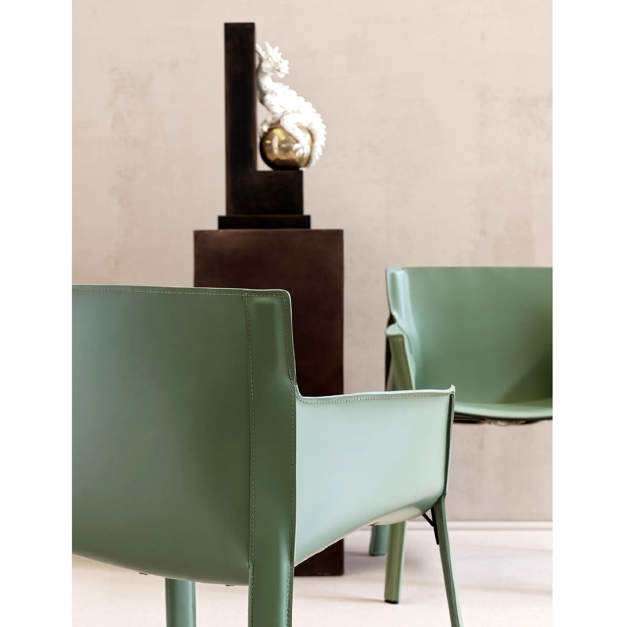 Padded Leather Dining Armchair | Fasem P90