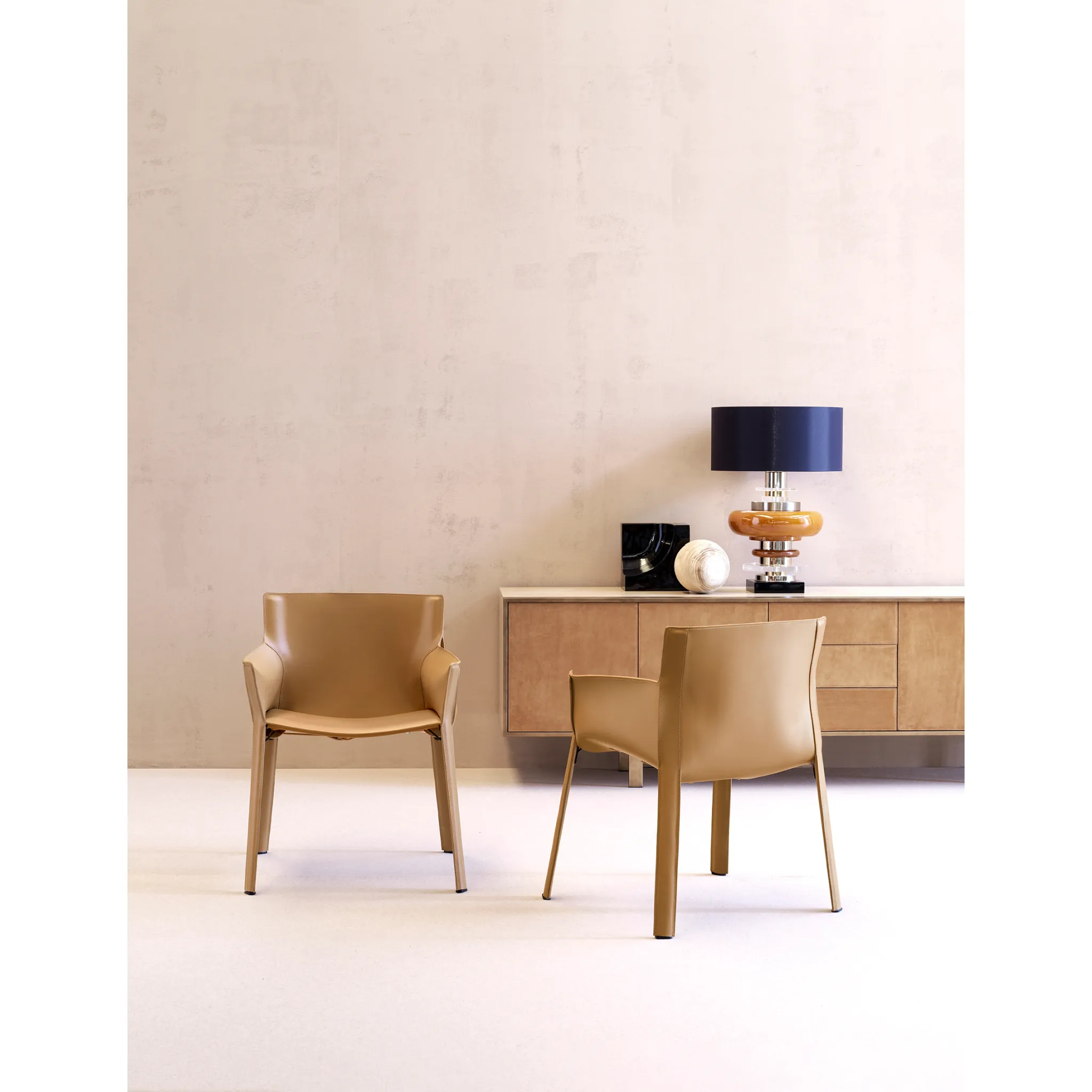 Padded Leather Dining Armchair | Fasem P90