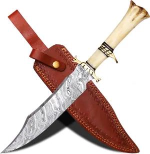PAL 2000 KNIVES Handmade Damascus Steel 16 Inches Hunting Bowie Knife 9871