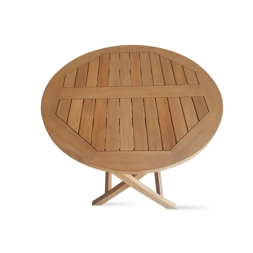 Pamela Teak Folding Round Dining Table