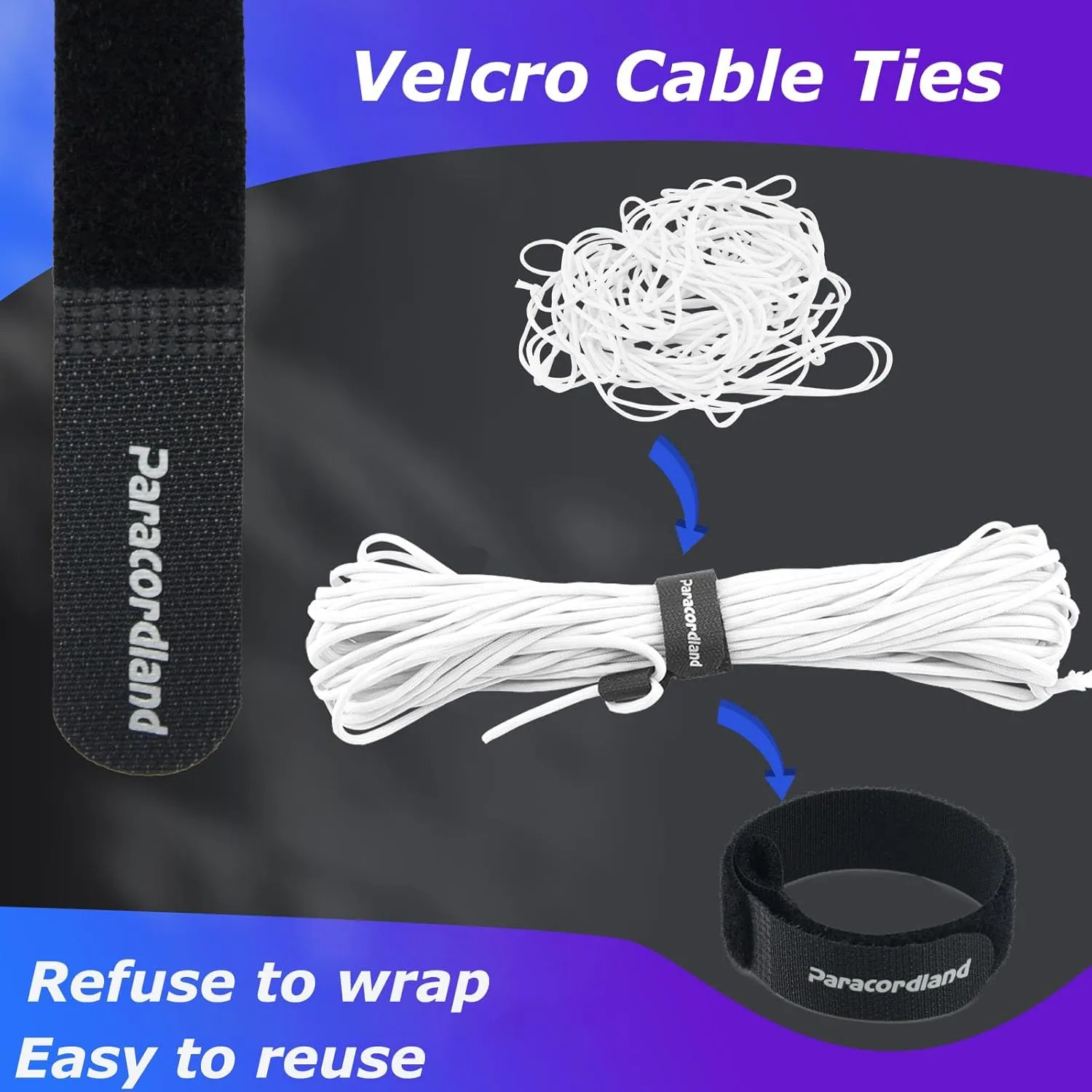 Paracordland-750LB Paracord Rope-100ft/500ft/1000ft- 9 Strand Parachute Spool Cord Heavy Duty String Ideal for Survival Gear Bracelet Camping Hikig Fishing-White