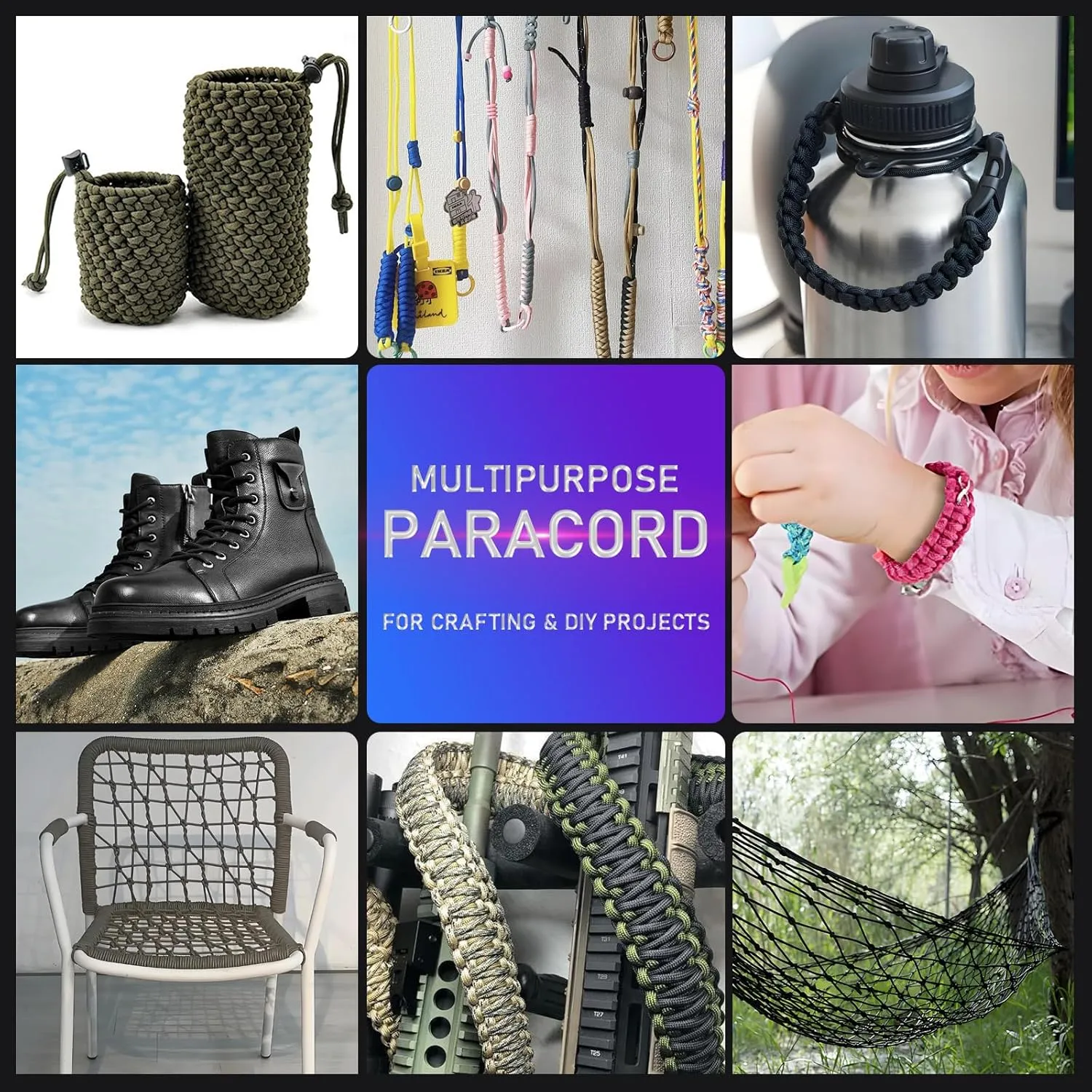 Paracordland-750LB Paracord Rope-100ft/500ft/1000ft- 9 Strand Parachute Spool Cord Heavy Duty String Ideal for Survival Gear Bracelet Camping Hikig Fishing-Wolf Brown