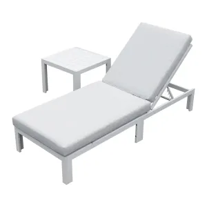 Patio Aluminum Chasie Lounge With Table