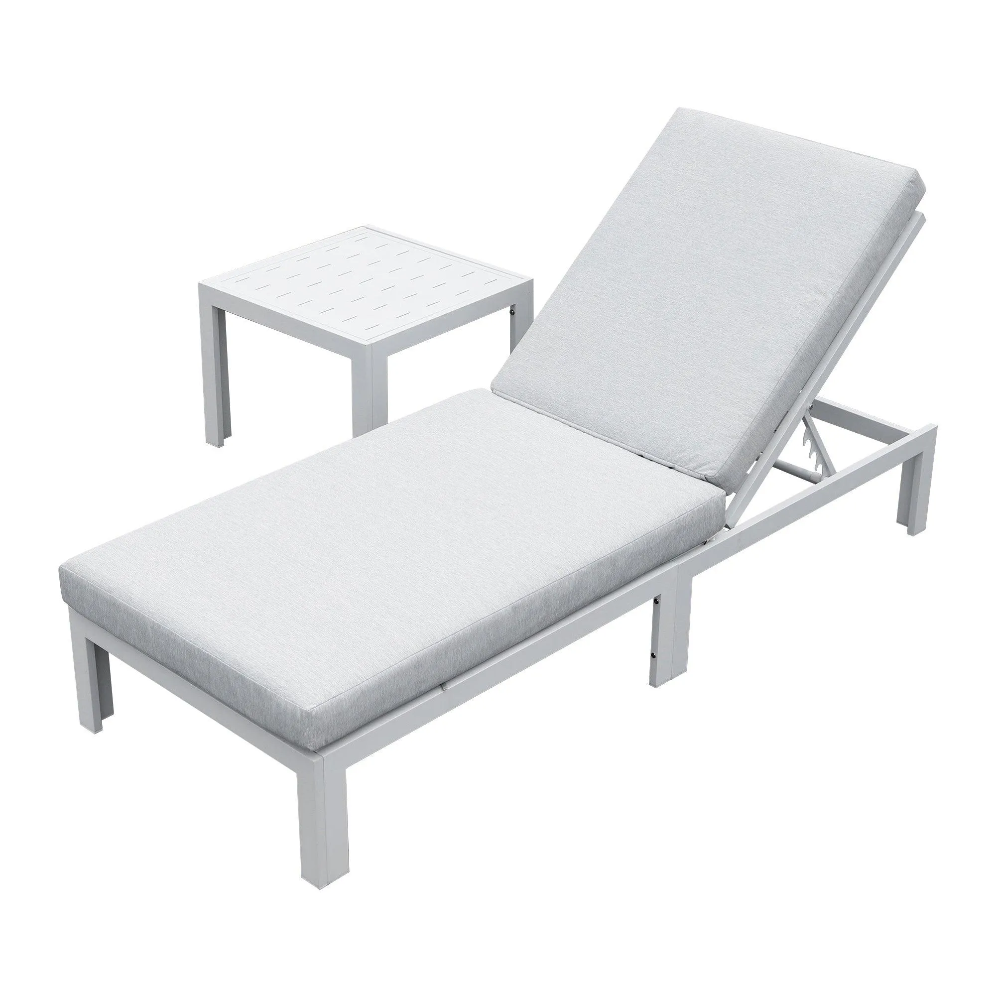 Patio Aluminum Chasie Lounge With Table