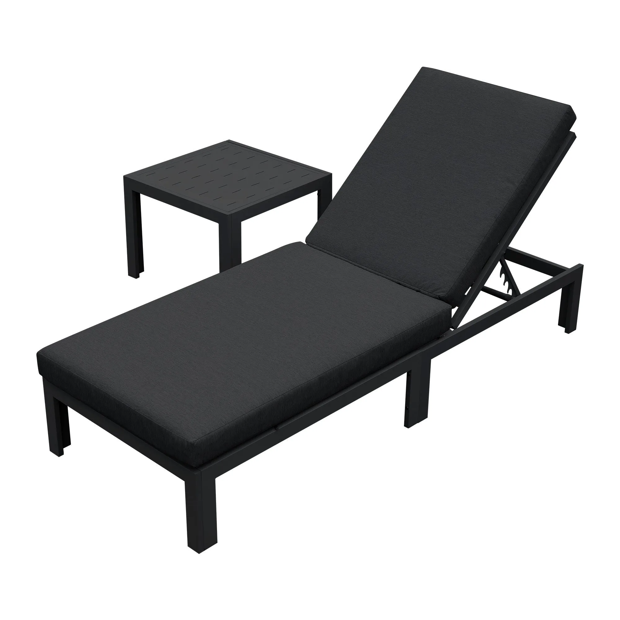 Patio Aluminum Chasie Lounge With Table