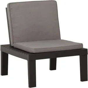 Patio Lounge Chair with Cushion, Gray Plastic Outdoor Chair for Patio, Beach, Pool, and Garden, Comfortable Chaise Lounge with Removable Washable Cushions, Easy to Clean and Move