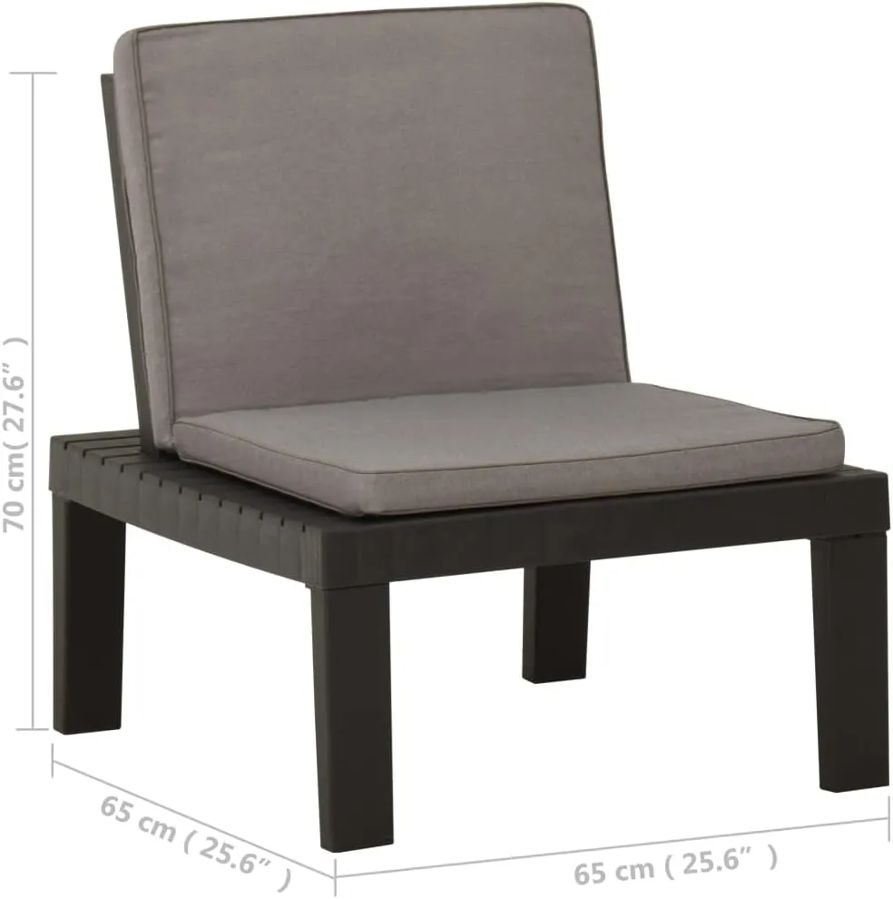 Patio Lounge Chair with Cushion, Gray Plastic Outdoor Chair for Patio, Beach, Pool, and Garden, Comfortable Chaise Lounge with Removable Washable Cushions, Easy to Clean and Move