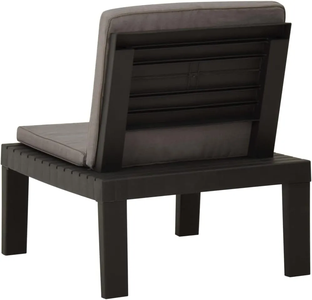 Patio Lounge Chair with Cushion, Gray Plastic Outdoor Chair for Patio, Beach, Pool, and Garden, Comfortable Chaise Lounge with Removable Washable Cushions, Easy to Clean and Move