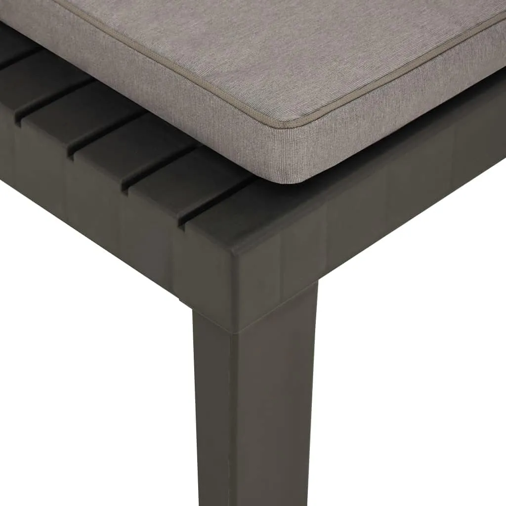 Patio Lounge Chair with Cushion, Gray Plastic Outdoor Chair for Patio, Beach, Pool, and Garden, Comfortable Chaise Lounge with Removable Washable Cushions, Easy to Clean and Move