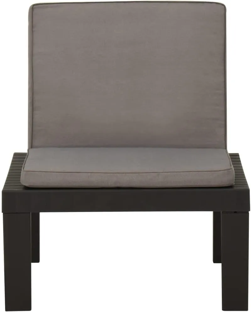 Patio Lounge Chair with Cushion, Gray Plastic Outdoor Chair for Patio, Beach, Pool, and Garden, Comfortable Chaise Lounge with Removable Washable Cushions, Easy to Clean and Move