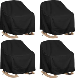 Patio Rocking Chair Cover 4 Pack, Fits (27.5"W x 32.5"D x 43"H) Lawn Patio Chairs, 420D Tear-Resistant, UV Resistant, Waterproof for Furniture Covers