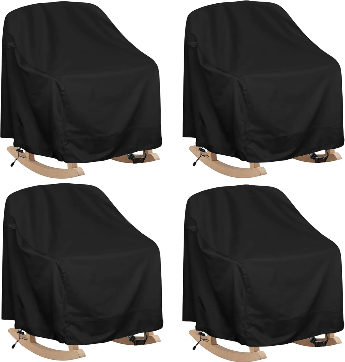 Patio Rocking Chair Cover 4 Pack, Fits (27.5"W x 32.5"D x 43"H) Lawn Patio Chairs, 420D Tear-Resistant, UV Resistant, Waterproof for Furniture Covers