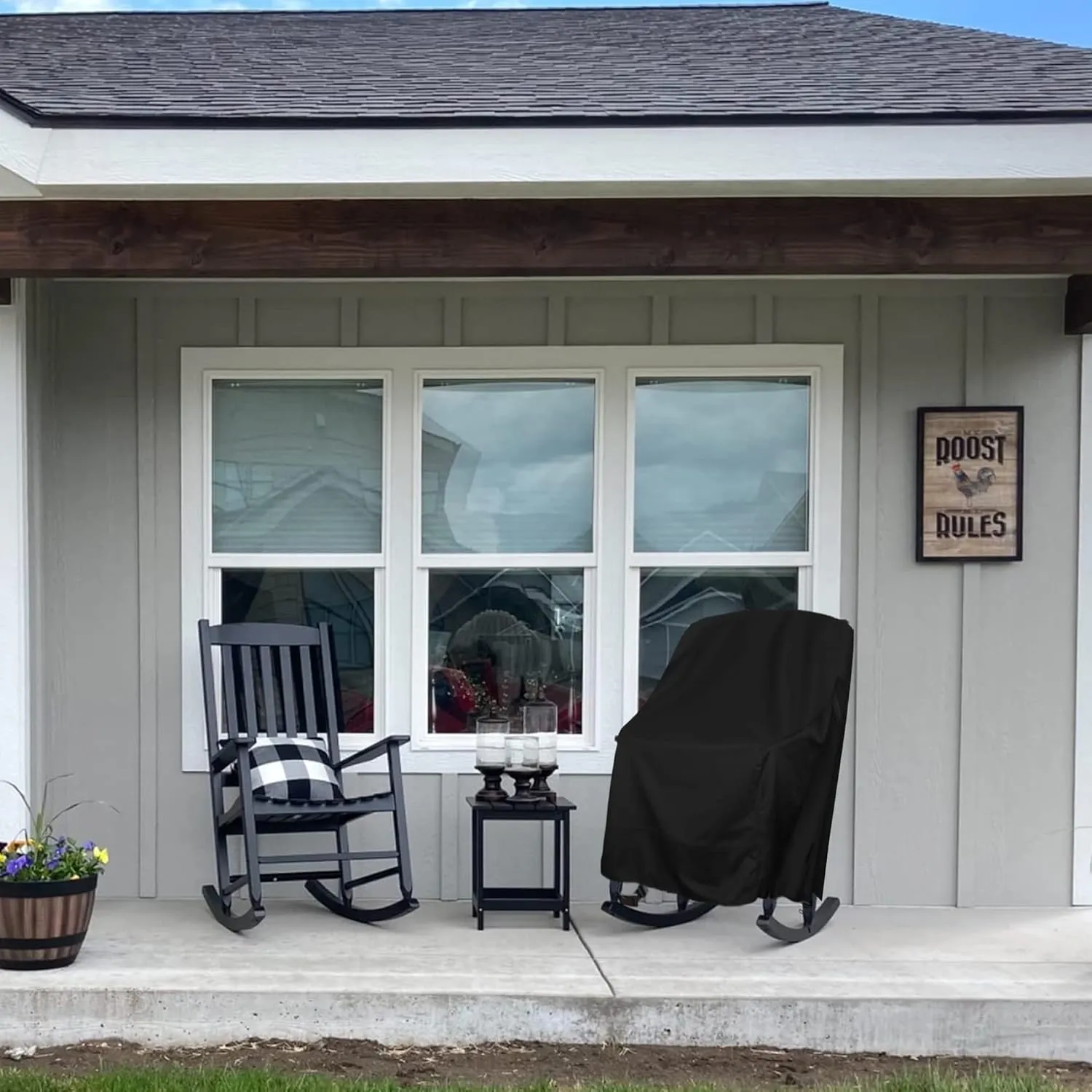 Patio Rocking Chair Cover 4 Pack, Fits (27.5"W x 32.5"D x 43"H) Lawn Patio Chairs, 420D Tear-Resistant, UV Resistant, Waterproof for Furniture Covers