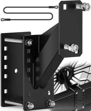 PAULINN Trailer Spare Tire Mount w/ Anti-Theft Rope, Universal Spare Tire Carrier Holder for Utility Trailer Boat, Fits 4 / 5 / 6 Lugs Wheels on 4", 4.5'', 4.75'', 5'' & 5.5'' Bolt Patterns, 150 LBS