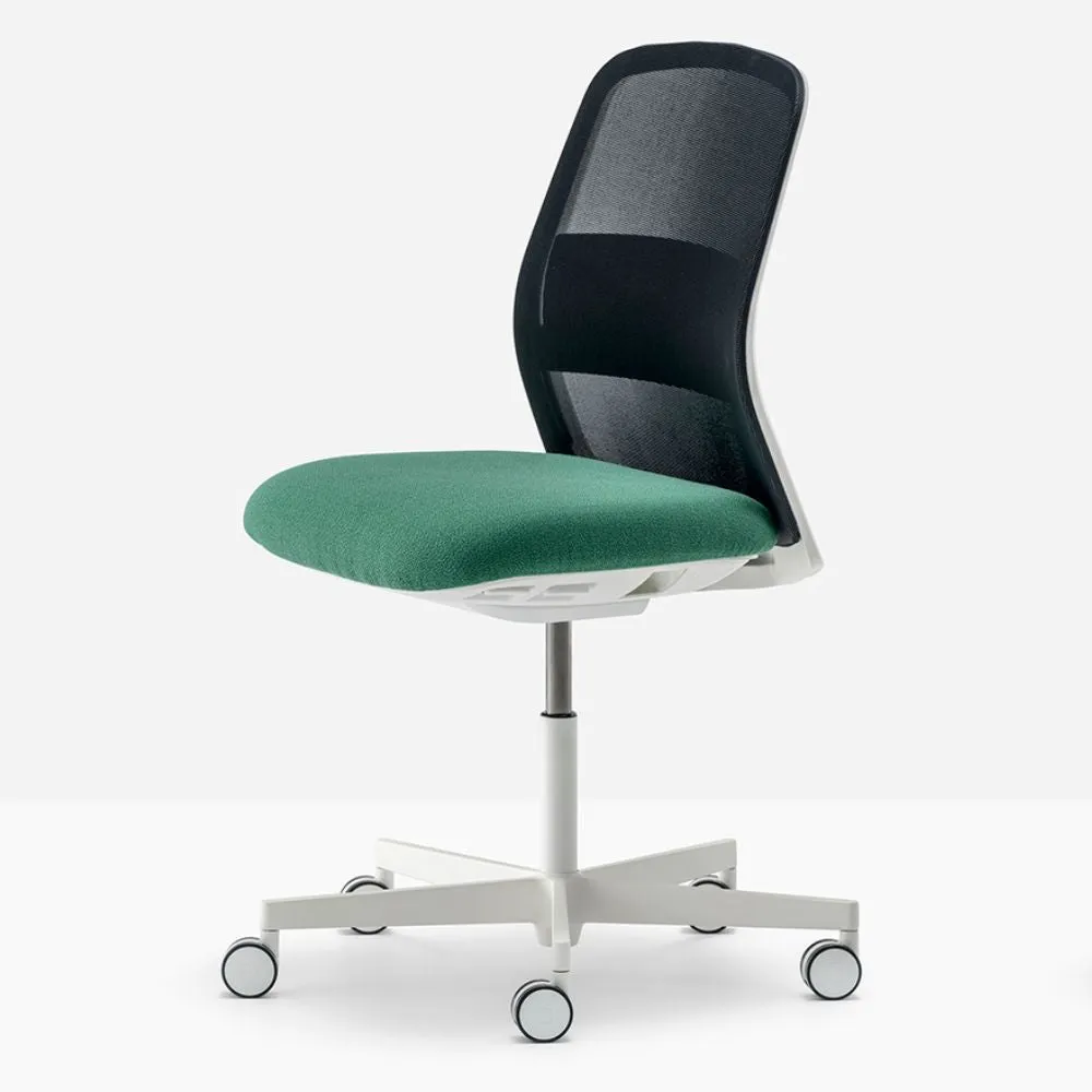 Pedrali Polar 3770 swivel chair with padded seat and mesh backrest