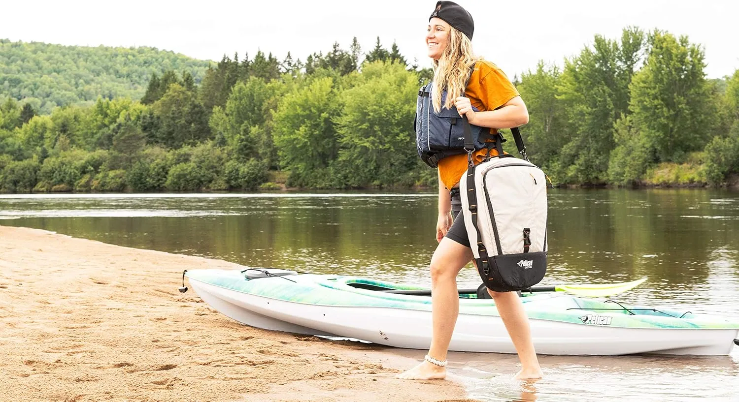 Pelican ExoChill - Soft Cooler Bag - Fit in Most Tank Wells - Removable Shoulder Strap and Handles On Each Side - More Storage Compartement - Black/Grey