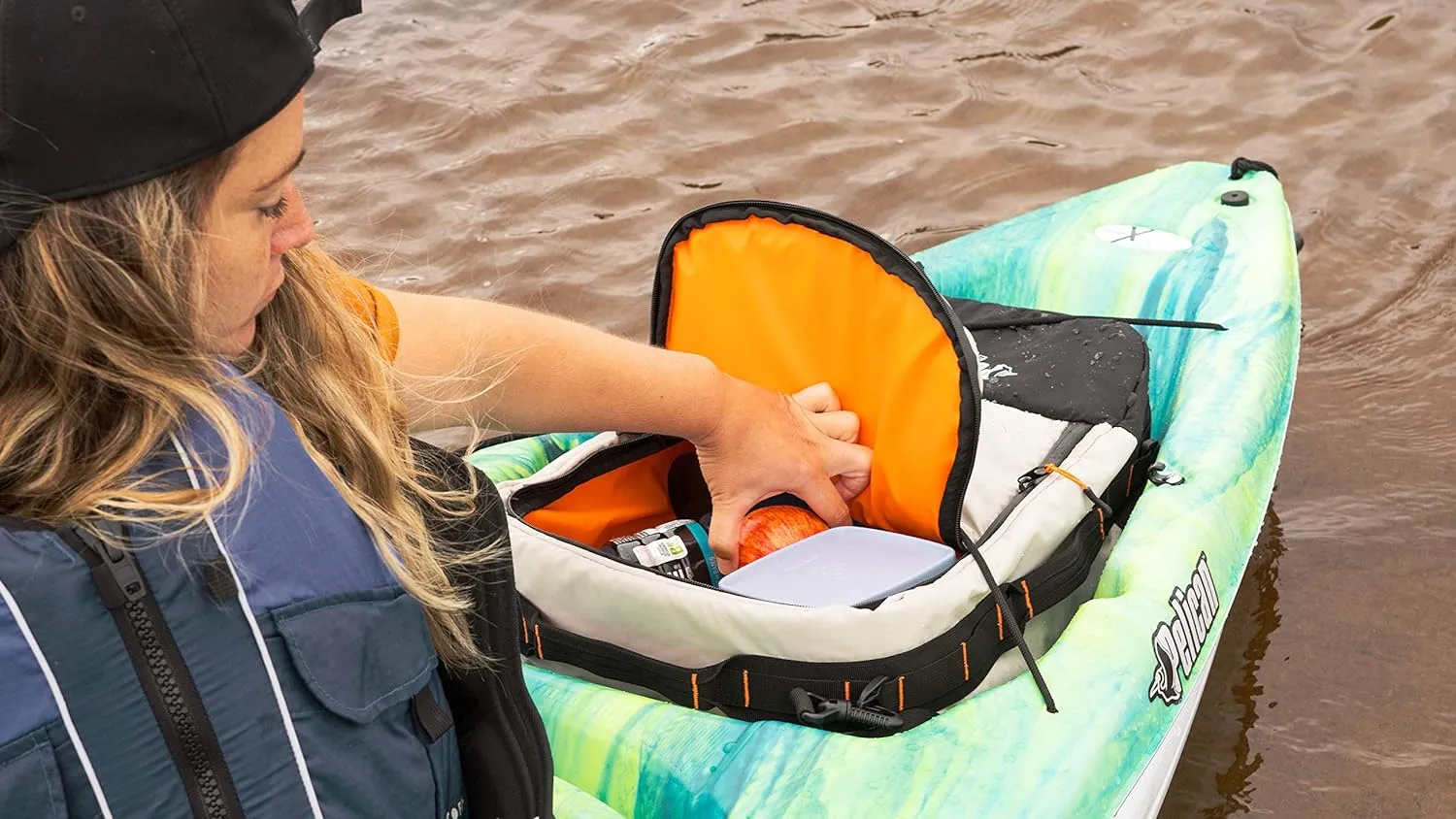 Pelican ExoChill - Soft Cooler Bag - Fit in Most Tank Wells - Removable Shoulder Strap and Handles On Each Side - More Storage Compartement - Black/Grey