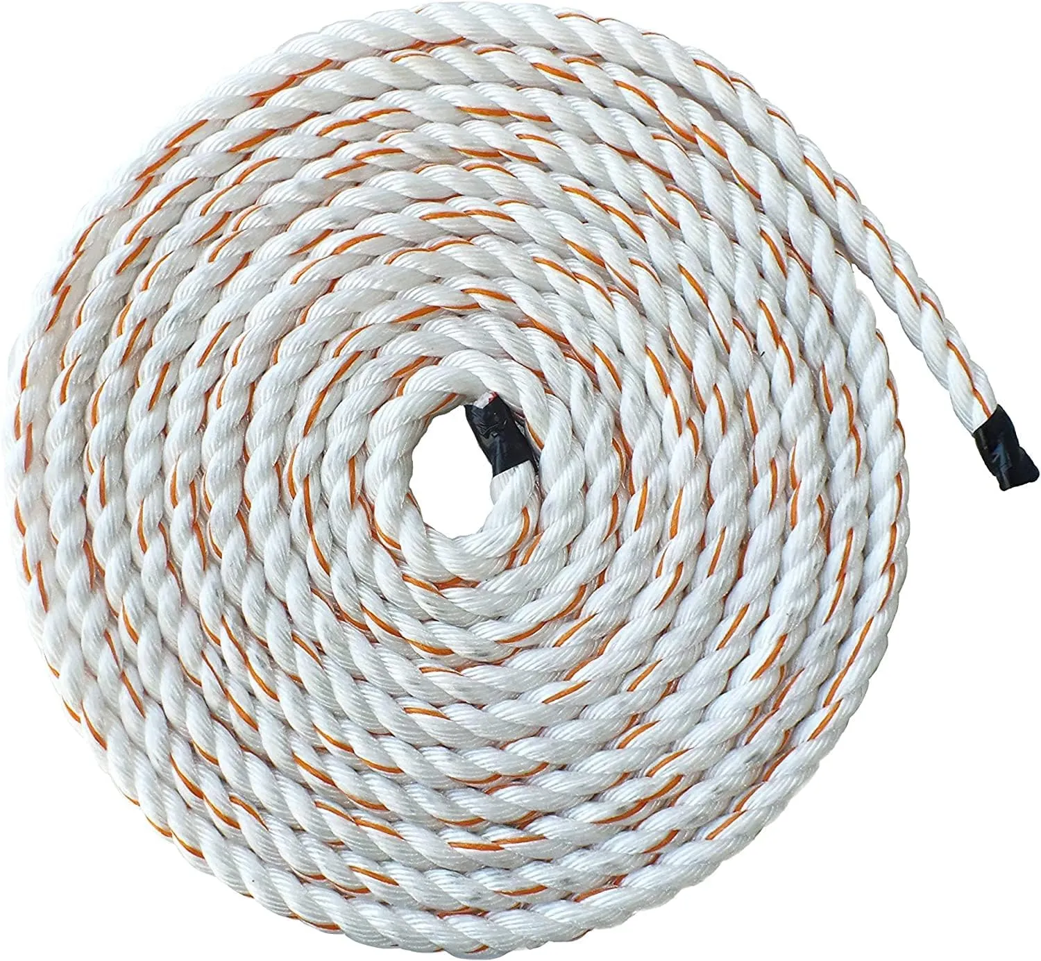 Pelican Rope Poly Dacron Rope (3/4 inch) – Twisted 3 Strand Composite Line with Polypropylene Core - Marine, Arborist, Commercial (Orange Tracer - 50 feet)