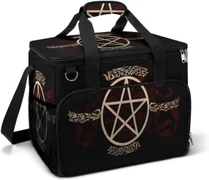 Pentagram Wicca Pentacle Celtic Cooler Bag, Collapsible Soft Sided Cooler, Large Leakproof Camping Cooler, Portable Travel Cooler for Camping, Road Trips