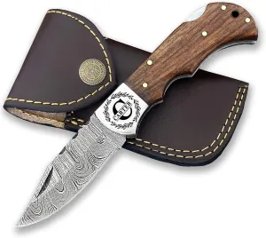 Personalized Engraved Damascus Steel Pocket Folding Knife Customized Groomsmen Gifts Gift for Husband Dad Blade Made of Authentic Damascus Steel 100% Handmade 6.5'" Knife for Outdoor Camping Back Lock