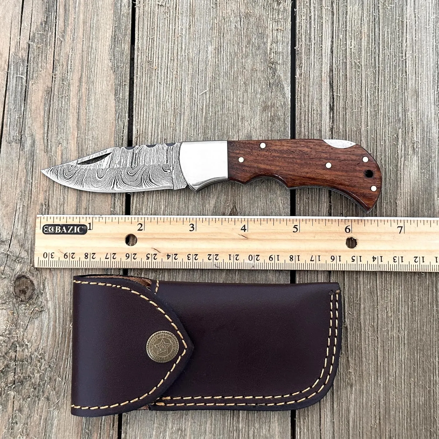 Personalized Engraved Damascus Steel Pocket Folding Knife Customized Groomsmen Gifts Gift for Husband Dad Blade Made of Authentic Damascus Steel 100% Handmade 6.5'" Knife for Outdoor Camping Back Lock