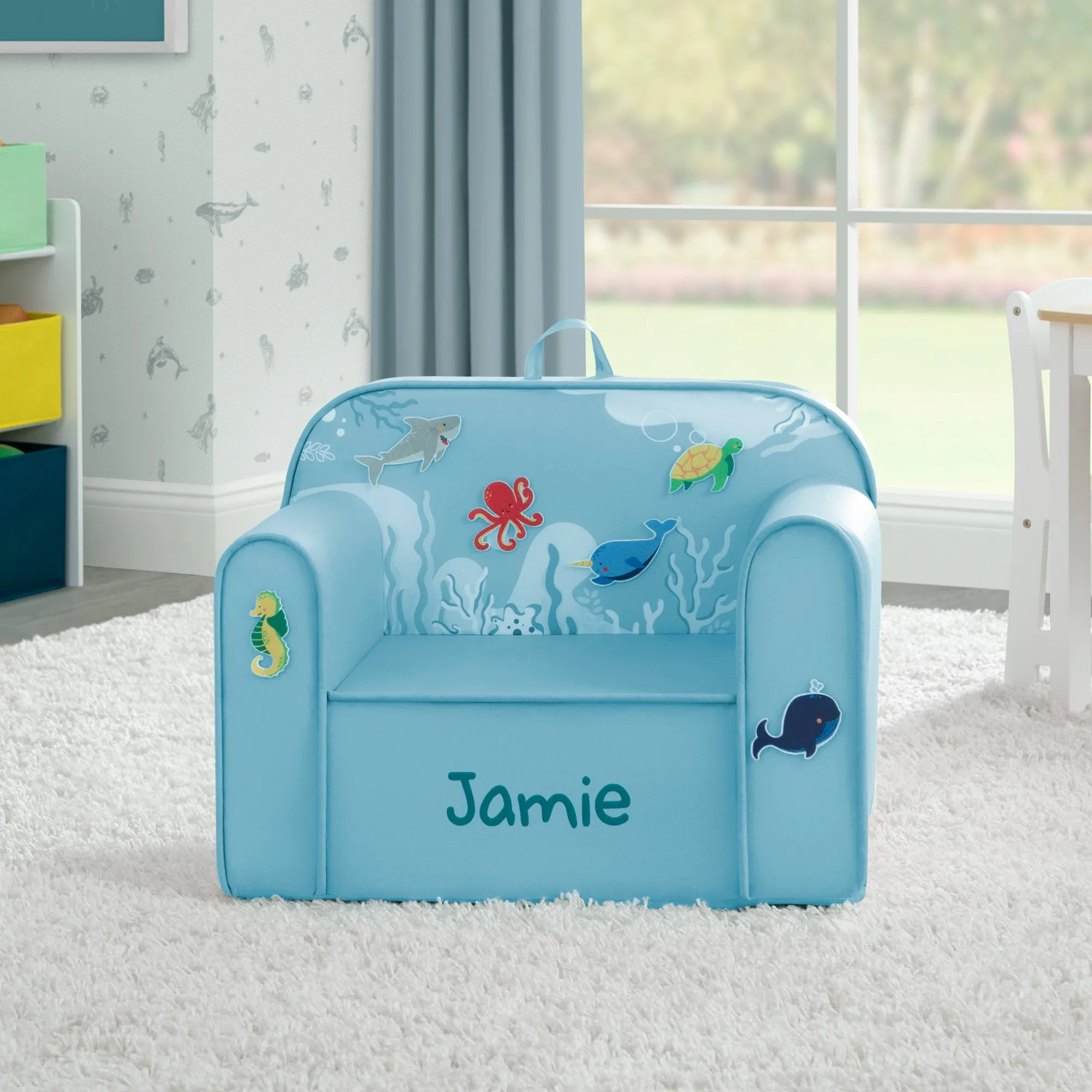 Personalized Mix & Match Cozee Kids Chair with Interchangeable Patches