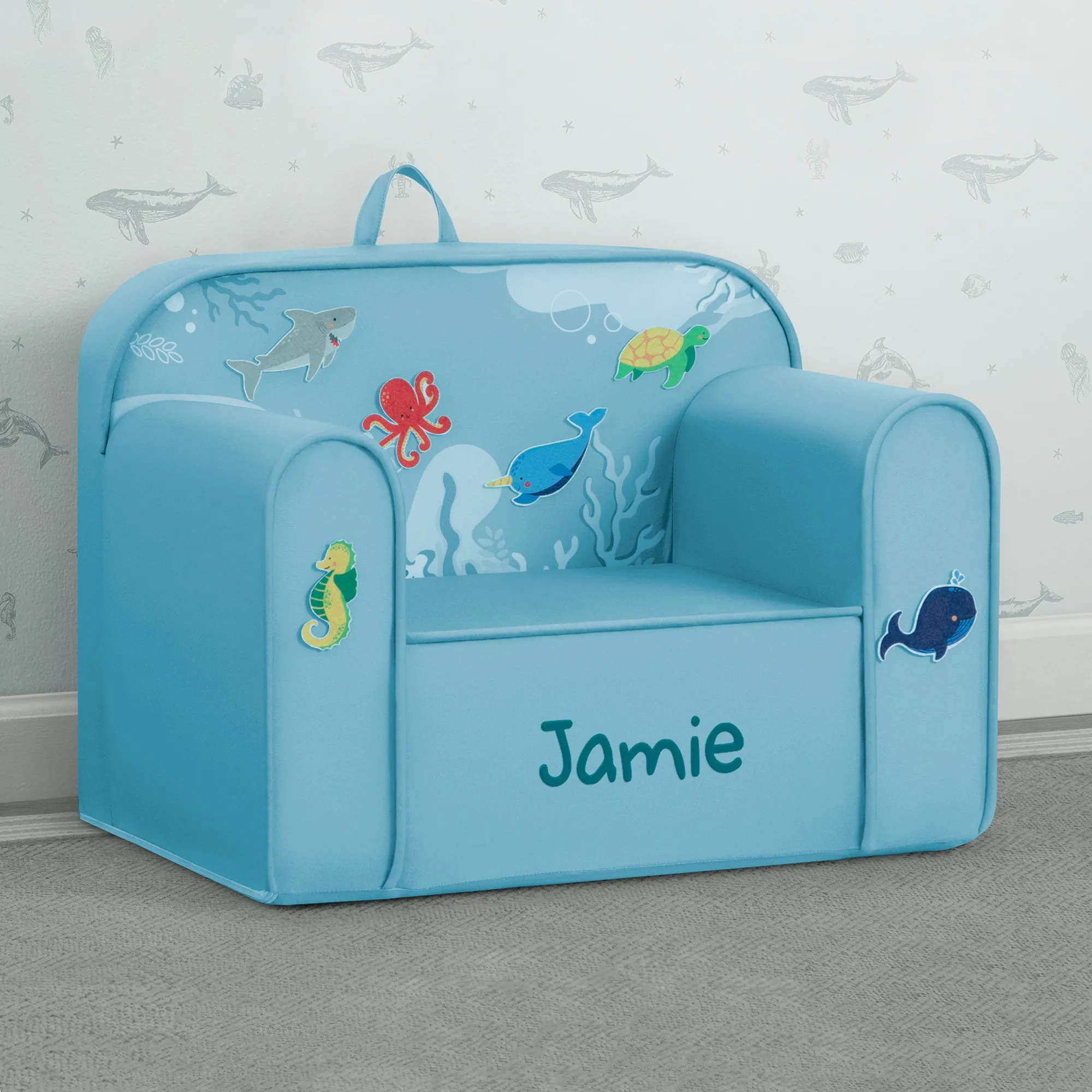 Personalized Mix & Match Cozee Kids Chair with Interchangeable Patches
