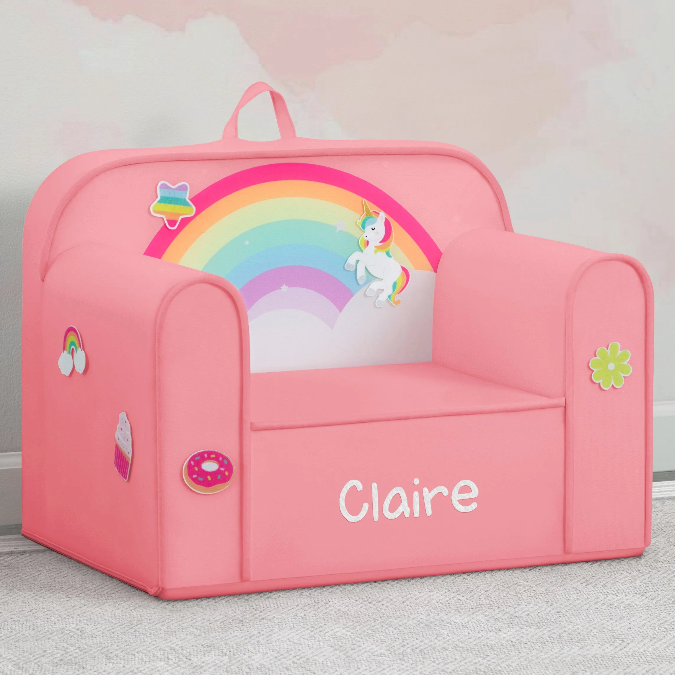 Personalized Mix & Match Cozee Kids Chair with Interchangeable Patches