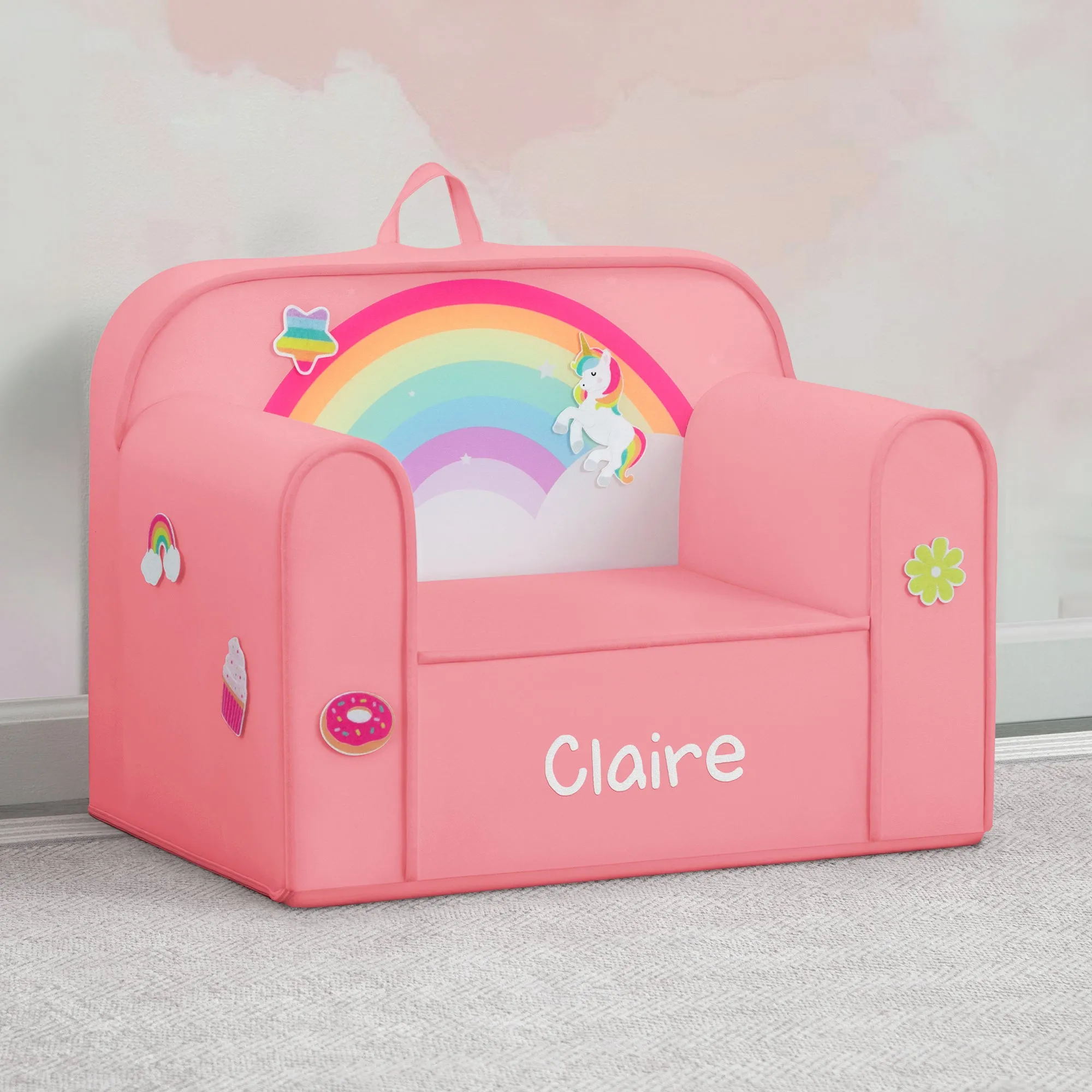 Personalized Mix & Match Cozee Kids Chair with Interchangeable Patches