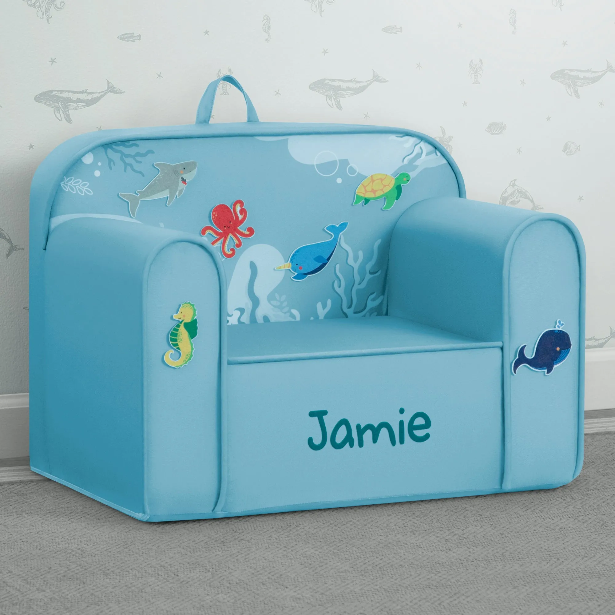 Personalized Mix & Match Cozee Kids Chair with Interchangeable Patches