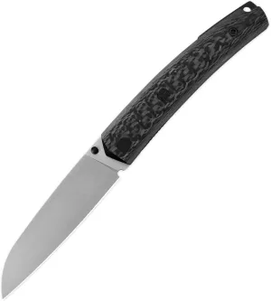 Petrified fish PF719 Folding Knife,3.38" 14C28N Steel Satin Blade, Carbon Fiber Handle Thumb Stud Liner lock Pocket knife (Carbon Fiber Satin)