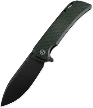 Petrified fish PFB05 Tunny Folding Knife,3.86" 14C28N Steel Black Stonewashed Blade Micarta Handle Folding knife for EDC Camping Outdoor (Green Stonewashed)