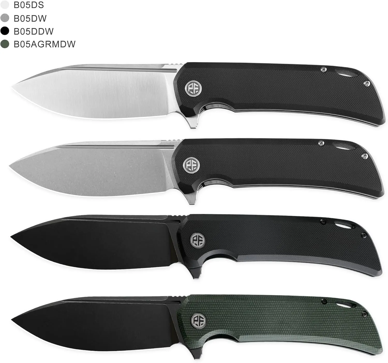Petrified fish PFB05 Tunny Folding Knife,3.86" 14C28N Steel Black Stonewashed Blade Micarta Handle Folding knife for EDC Camping Outdoor (Green Stonewashed)