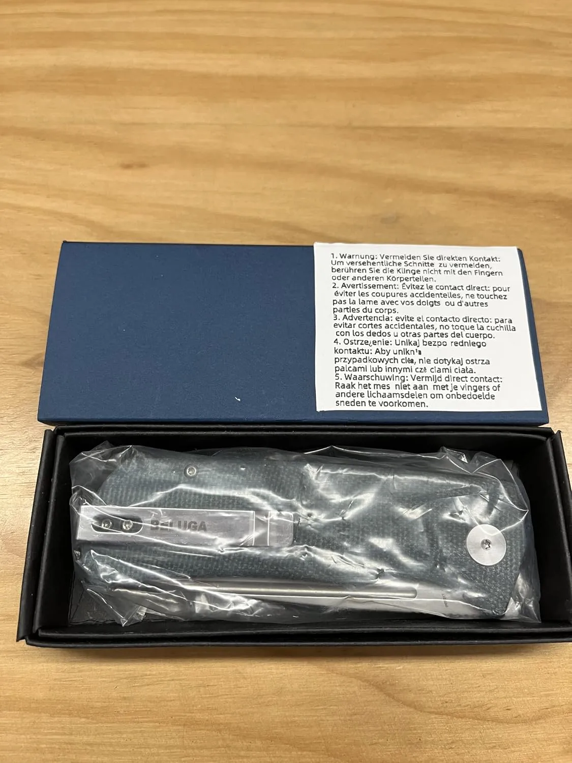 Petrified fish PFP01T Beluga,3.58" K110 Black Stonewashed Blade, 157g Micarta Handle Front Flipper Liner lock Folding knife (Blue Micarta, Stonewashed)