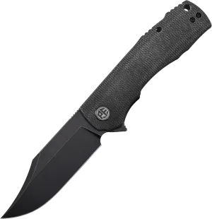 Petrified fish PFP03 Victor,3.58" K110 Satin Blade,140g Micarta Handel Flipper Liner lock Folding knife (Black Stonewashed)