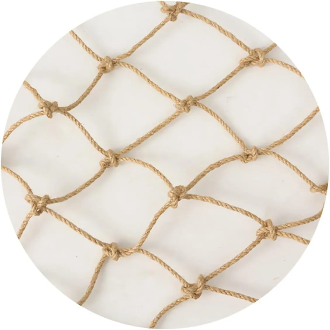 Photo Wall Decorative Net 4mm/15cm, Hemp Rope Climbing Cargo Net Safety Plant Support Net Children Outdoor Climbing Net Stairs Balcony Safety Net Railing Garden,1MX2M(3.3X6.6FT)