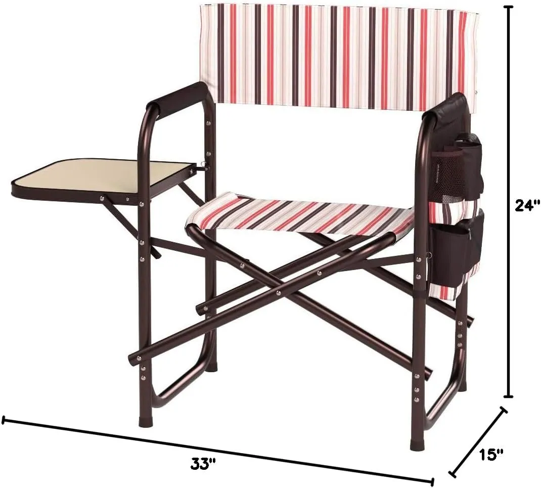 Picnic TIME Coca-Cola Enjoy Coke Sports Chair with Side Table, Beach Chair, Camp Chair for Adults, (Red)