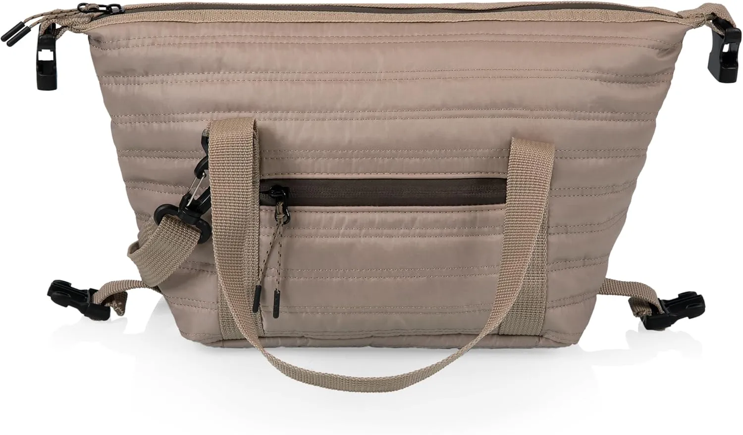 PICNIC TIME Midday Quilted Washable Insulated Lunch Bag, Soft-sided Lunch Box, Lunch Cooler Bag, (Shale Brown)