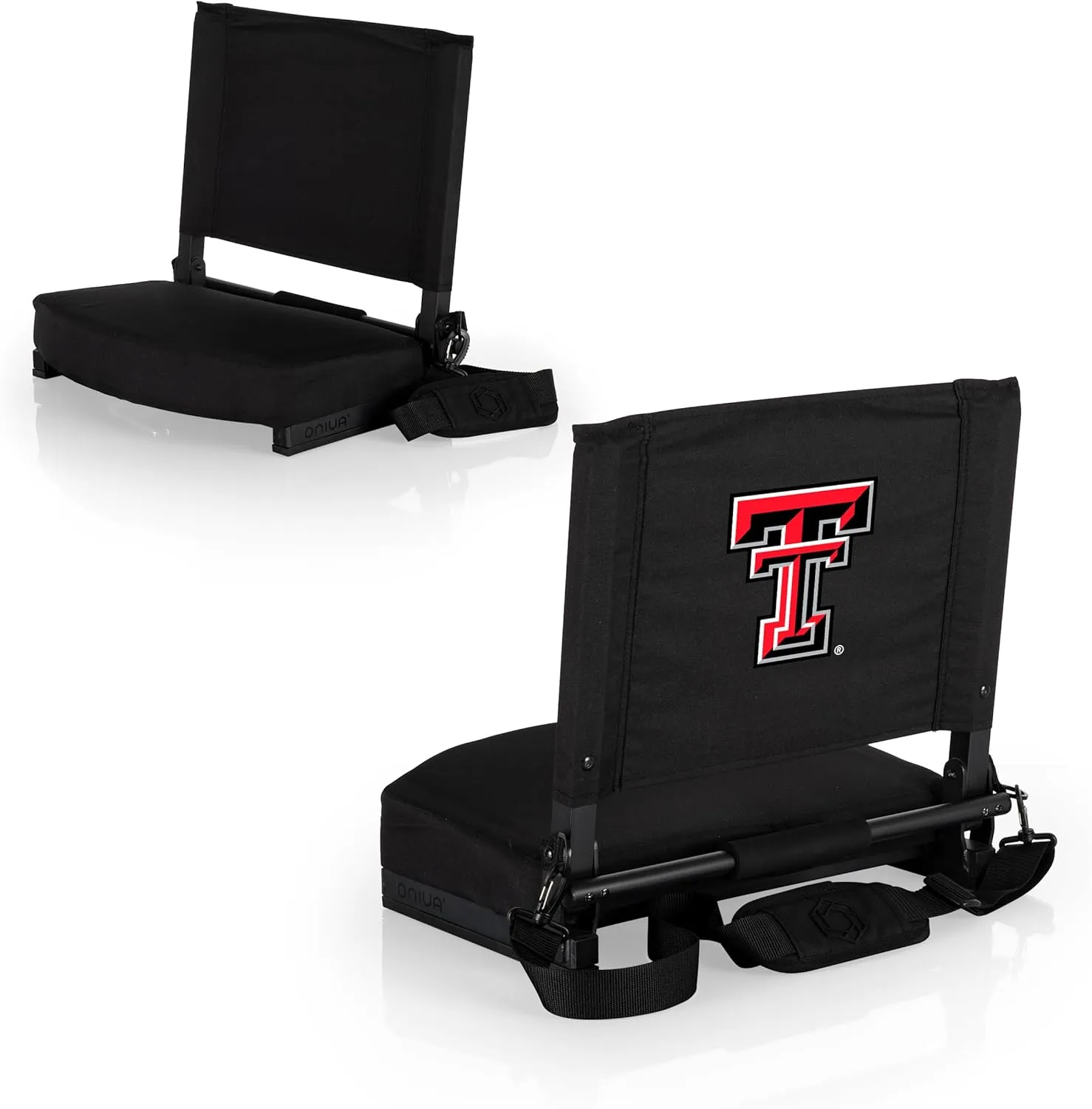 PICNIC TIME NCAA Georgia Bulldogs Gridiron Stadium Seat, Lightweight, Portable Folding Chair for Bleachers and Benches, (Black)