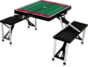 PICNIC TIME NCAA Stanford Cardinal Folding Picnic Table, Camping Table, Outdoor Table with Umbrella Hole, (Black)